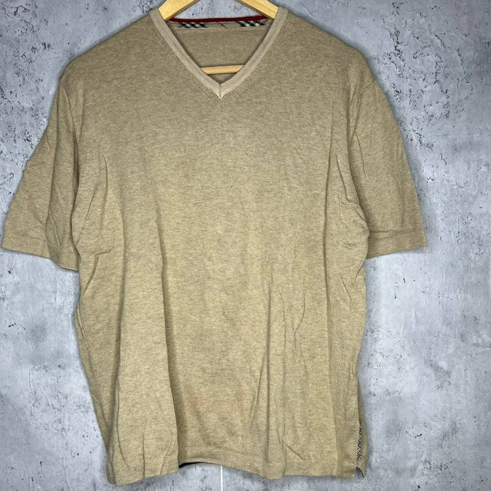 Men's Tan V-Neck Sweater